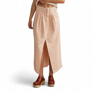 Anthropologie Pilcro Split Front Denim Y2K Maxi Skirt Blush Pink Sz 16 NWT
